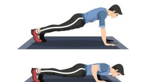 Ilustrasi teknik push-up yang benar dan efisien.