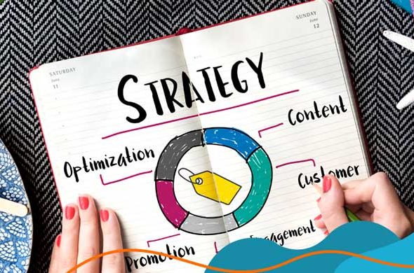 Ilustrasi distribusi konten di berbagai platform media sosial untuk bisnis online