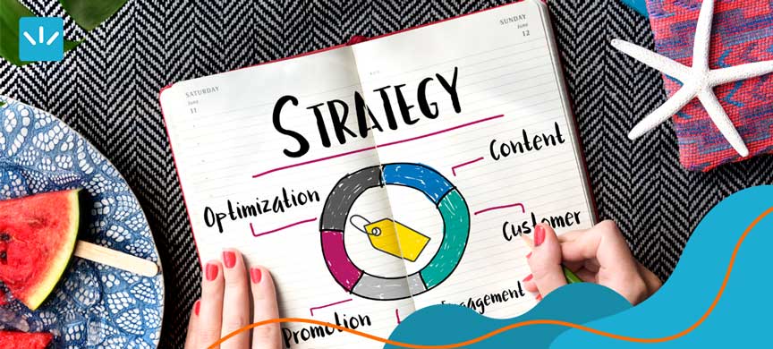 Ilustrasi distribusi konten di berbagai platform media sosial untuk bisnis online